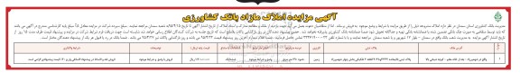 مزایده,مزایده املاک مازاد بانک کشاورزی کاربری زمین