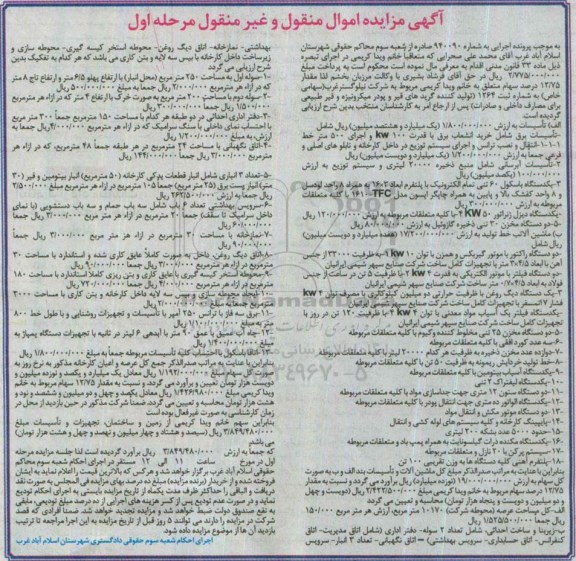 مزایده,مزایده تاسیسات برق ، تاسیسات آبرسانی ، یک دستگاه باسکول 60 تنی....