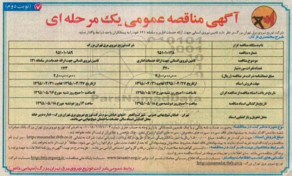آگهی مناقصه عمومی یک مرحله ای تامین نیروی انسانی- نوبت د وم