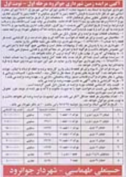 مزایده,مزایده فروش هشت قطعه زمین مسکونی تجاری