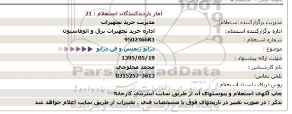 استعلام درایو زیمنس و فن درایو