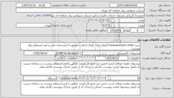 استعلام, استعلام خرید measurement center