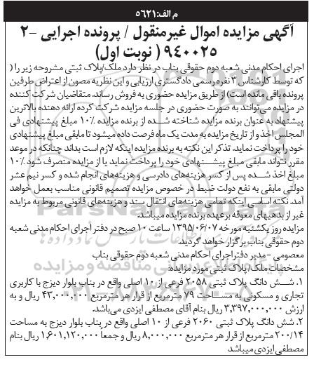 مزایده,مزایده پلاک ثبتی کاربری تجاری مسکونی هفتاد و نه متر