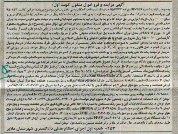 مزایده یک دستگاه فیوزینگ ...
