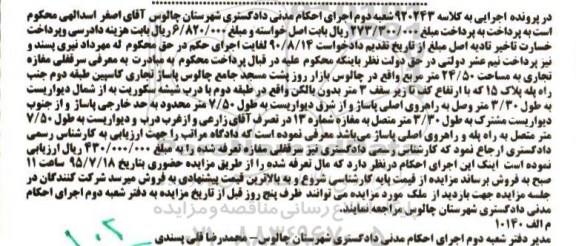 مزایدهمزایده سرقفلی مغازه تجاری 24.50متر