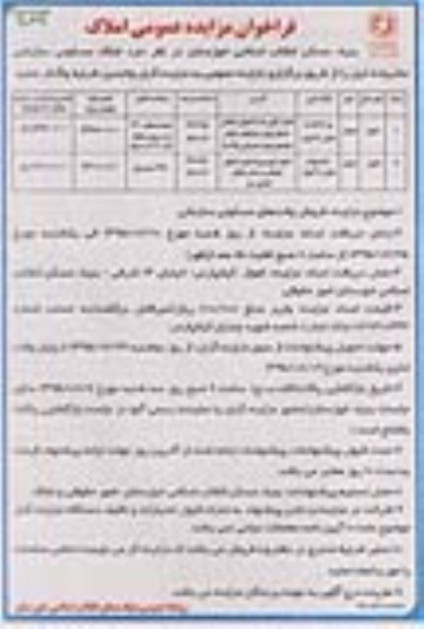 مزایده,مزایده واگذاری املاک مسکونی سازمانی نوبت دوم