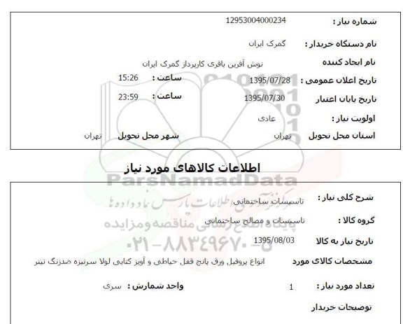 استعلام, استعلام انواع پروفیل ورق پانچ قفل حیاطی و آویز کتابی لولا سرنیزه ضد زنگ تینر