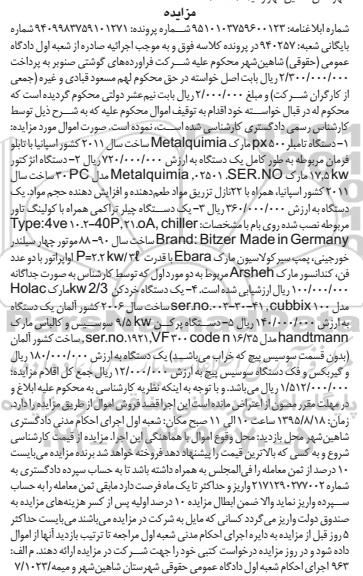مزایده , مزایده دستگاه تامبلر PX500 .....