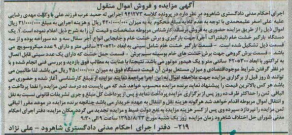 مزایده یک دستگاه بارگیر خشت خام ( لیفتراک اجر )