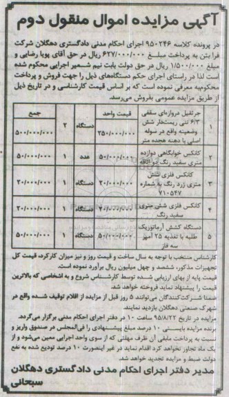 مزایده جرثقیل دروازه ای دو دستگاه  ....-نوبت دوم