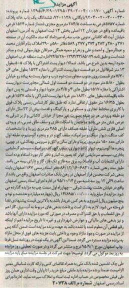 مزایده,مزایده ششدانگ یکباب خانه بخش 14 ثبت اصفهان