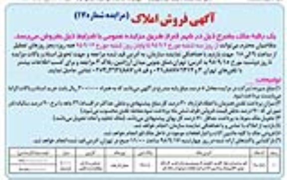 مزایده,مزایده فروش املاک