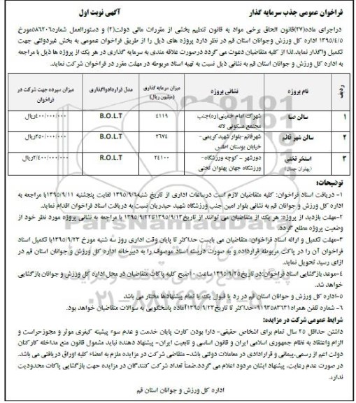 فراخوان شناسایی جذب سرمایه گذار