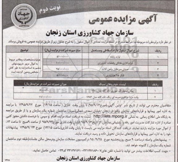 مزایده ، مزایده لوازم رایانه .... نوبت دوم