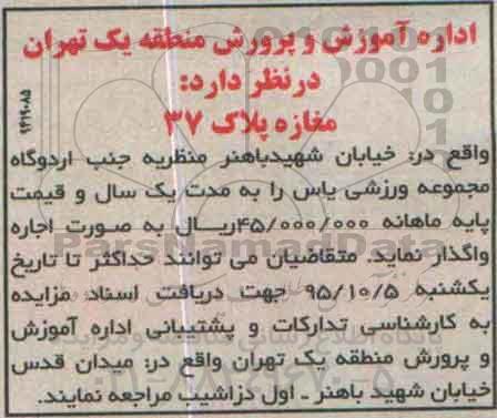 مزایده, مزایده مغازه پلاک 37
