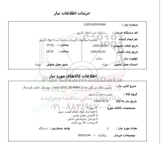 استعلام , استعلام دوربین عکاسی کانن