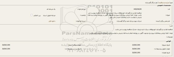 مناقصه,  مناقصه هدایت و نگهداری خودروهای سبک اداره ترابری