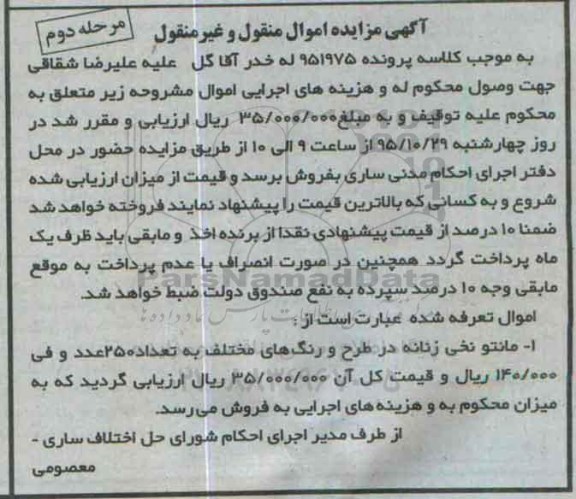 مزایده تعداد 250 عدد مانتو نخی
