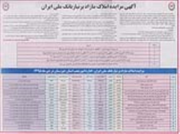 مزایده,مزایده قسمتی از املاک مازاد بر مبنای قیمت پایه