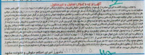 مزایده,مزایده 1 سهم مشاع از 11 سهم سرقفلی مغازه