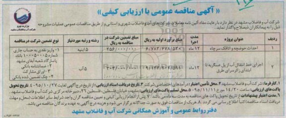 اگهی مناقصه عمومی ,مناقصه احداث حوضچه و اتاقک سرچاه