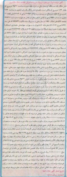 مزایده,مزایده ششدانگ اپارتمان شرق طبقه دو 45.21متر
