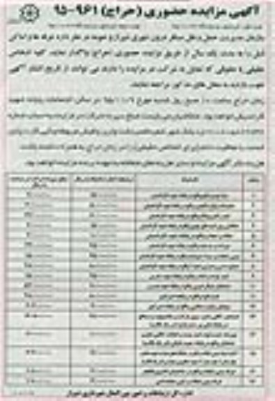 مزایده , مزایده غرفه ها و اماکن