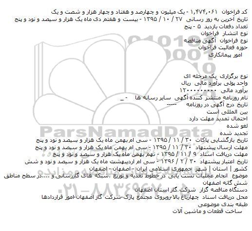 فراخوان , مناقصه انجام عملیات نشت یابی در خطوط تغذیه و توزیع ٬شبکه های گازرسانی و ....