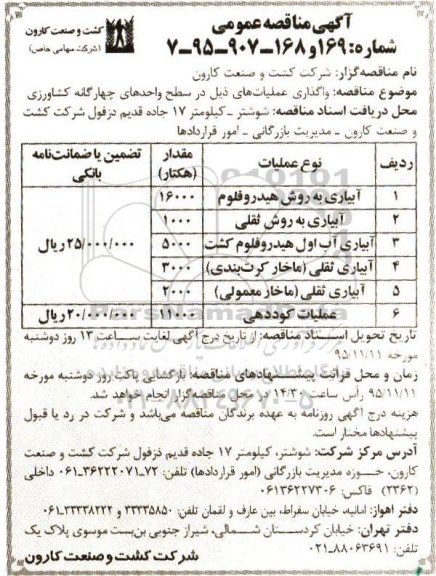 آگهی مناقصه عمومی , مناقصه آبیاری به روش هیدروفلوم  ... 