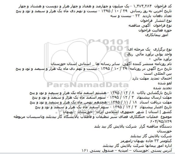 مناقصه عملیات جنگلکاری فضای سبز