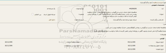 مناقصه انجام خدمات حراست و نگهبانی در نواحی 2 و 3و 5 صنعتی