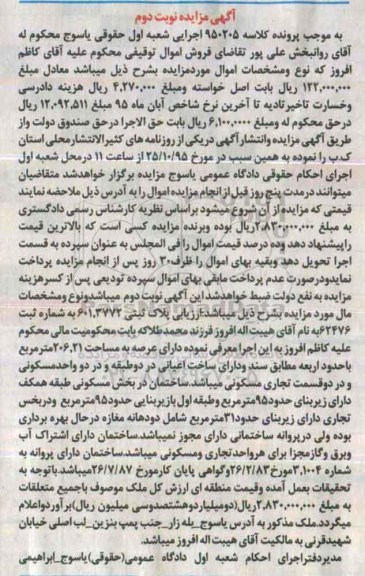 مزایده,مزایده پلاک ثبتی با عرصه 206.21 متر