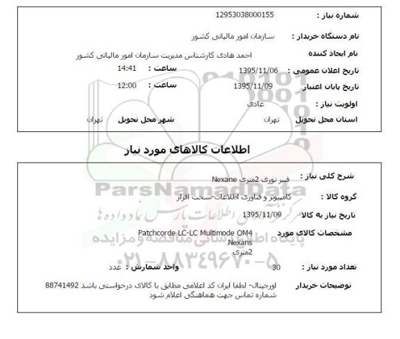 استعلام , استعلام فیبر نوری 2 متری NEXANE