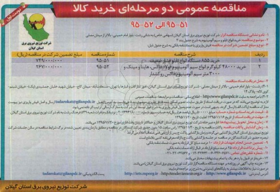 مناقصه عمومی دو مرحله ای ,مناقصه خرید 855 دستگاه انواع تابلو فشار ضعیف