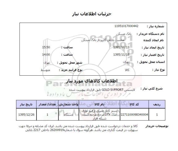 استعلام , استعلام لایسنس GOLD SUPPORT 