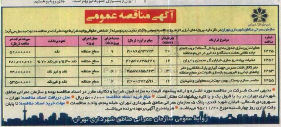 مناقصه , مناقصه عملیات زیرسازی جدول بندی و پخش آسفالت روستاهای جاده نظامی....