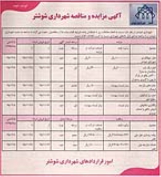 آگهی مناقصه , مناقصه پیاده روسازی بلوار ولیعصر....- نوبت دوم