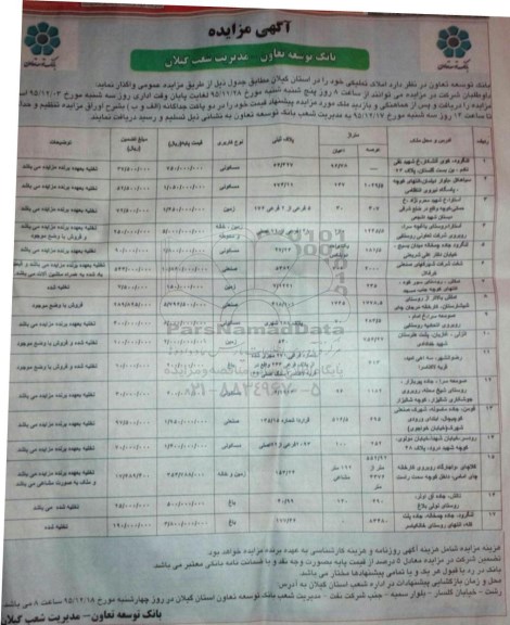 مزایده,مزایده واگذاری املاک تملیکی در استان گیلان