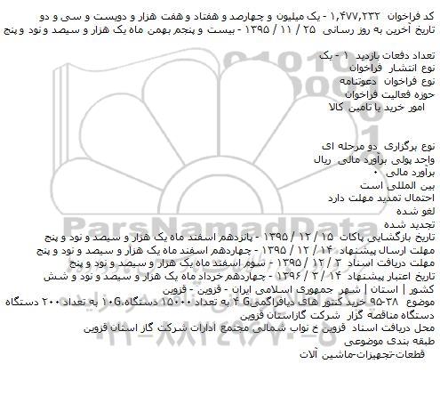 مناقصه , مناقصه خرید کنتور های دیافراگمی G۴ به تعداد ۱۵۰۰۰ دستگاه،G۱۰ به تعداد ۲۰۰ دستگاه