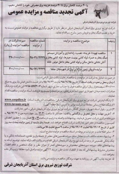 مزایده , تجدید مزایده فروش زمین