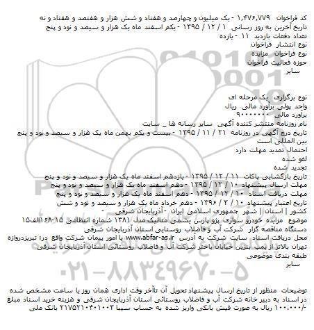 فراخوان مزایده , فراخوان مزایده خودرو سواری پژو پارس