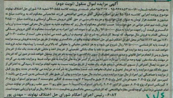مزایده کمپرسور کولر پژو نوبت دوم