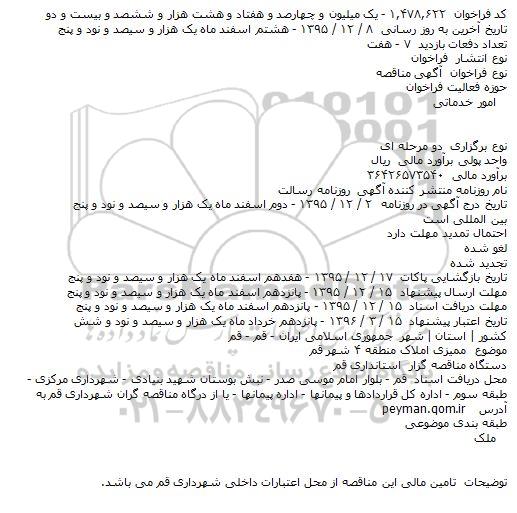 مناقصه , مناقصه ممیزی املاک