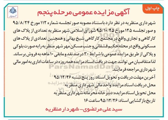 مزایده,مزایده تعدادی از پلاکهای کارگاهی و تجاری
