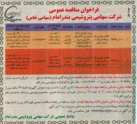 فراخوان مناقصه عمومی,فراخوان پروژه برقراری ارتباط رادیویی بین کانکسهای مخابراتی