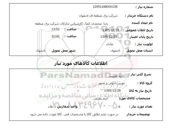استعلام خرید دوربین