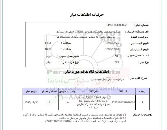 استعلام, استعلام کلید برق اتوماتیک کامپکت