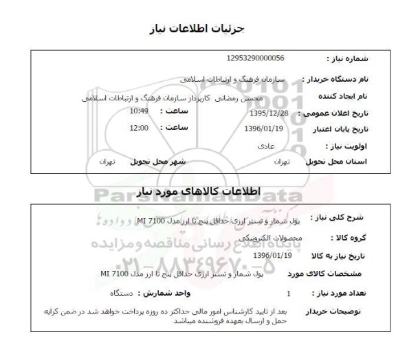 استعلام, استعلام پول شمار و تستر ارز ی حداقل پنج تا ارز مدل M1 