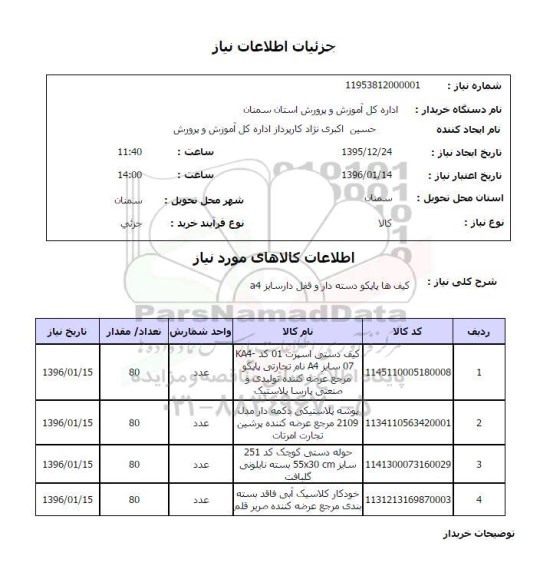 استعلام ، استعلام کیف ها پاپکو دسته دار و قفل دار سایز A4