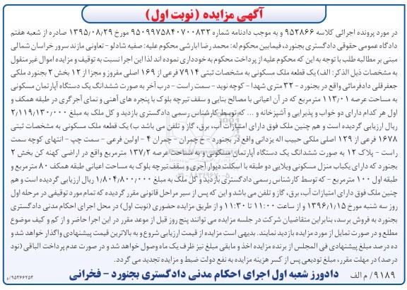 مزایده,مزایده دو قطعه ملک مسکونی 113.04 و 137.2متر 